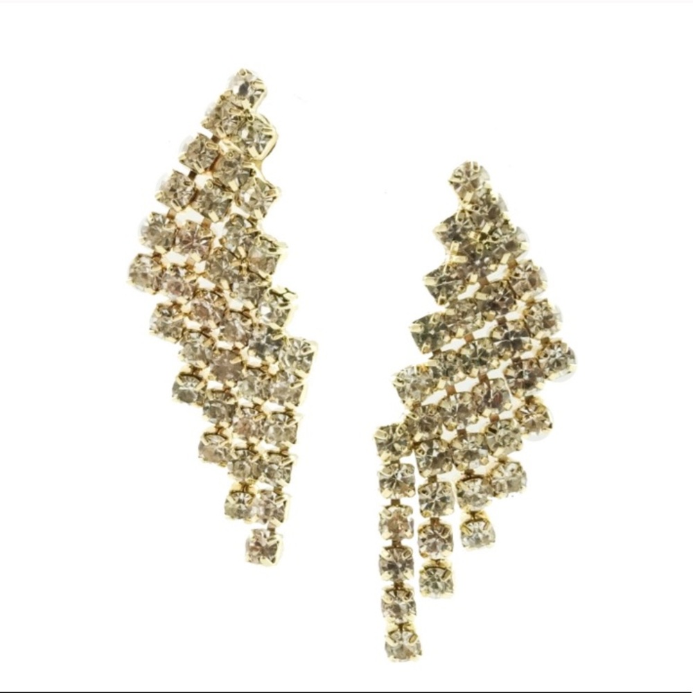 18k Plated Gold or Silver Crystal Drop Earrings